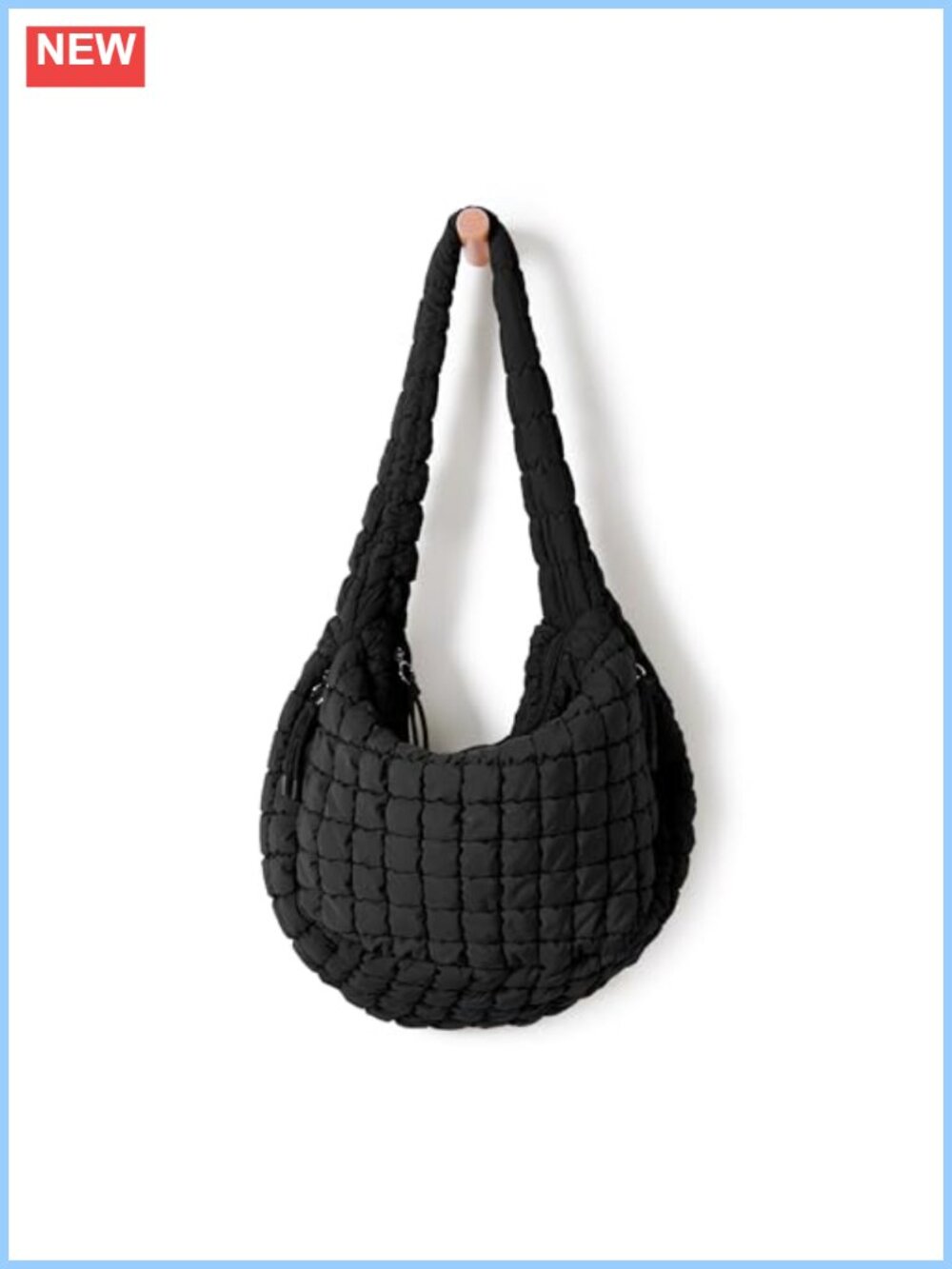 Quilted Carryall Tote Bag Lightweight Crossbody Hobo Shoulder Bag